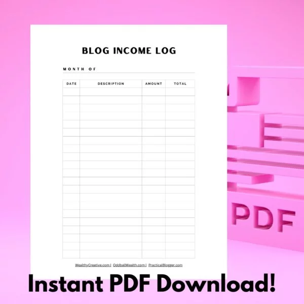 Skyrocket Your Blog Profits: The Ultimate Blog Income Tracker Log (US Letter PDF) - Image 5