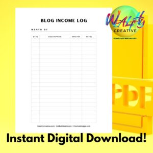 Skyrocket Your Blog Profits: The Ultimate Blog Income Tracker Log (US Letter PDF)