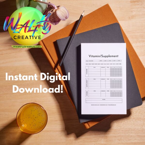 Premium Printable Tracker: Organize Your Supplements & Conquer Your Health Goals The Secret to Optimal Supplement Benefits: Downloadable Premium Tracker (US Letter)