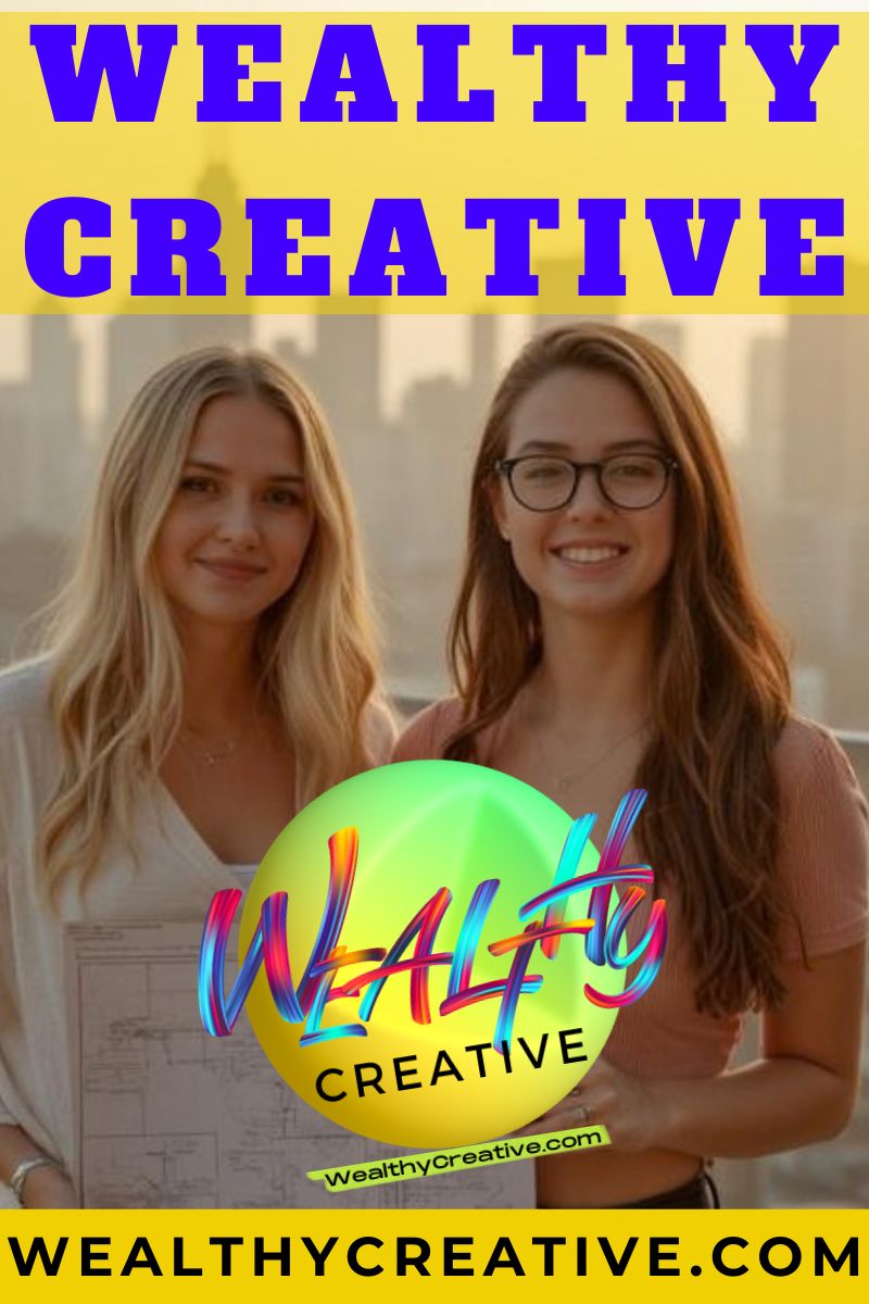 Female students with a lightbulb above their head, surrounded by creative doodles.