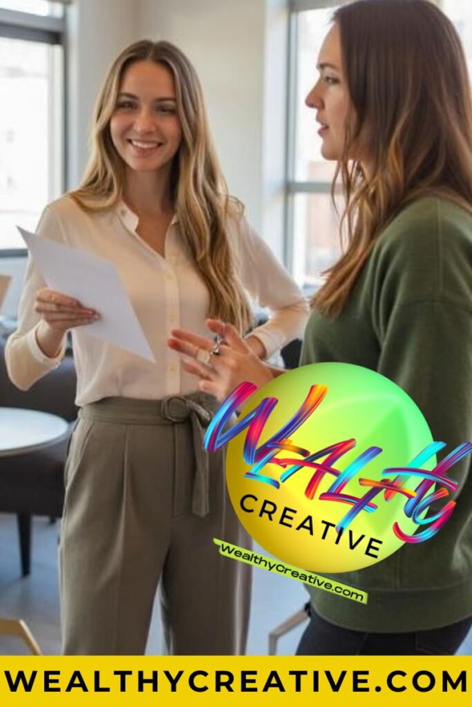 Female students juggling books and a laptop with a smile, looking relaxed.