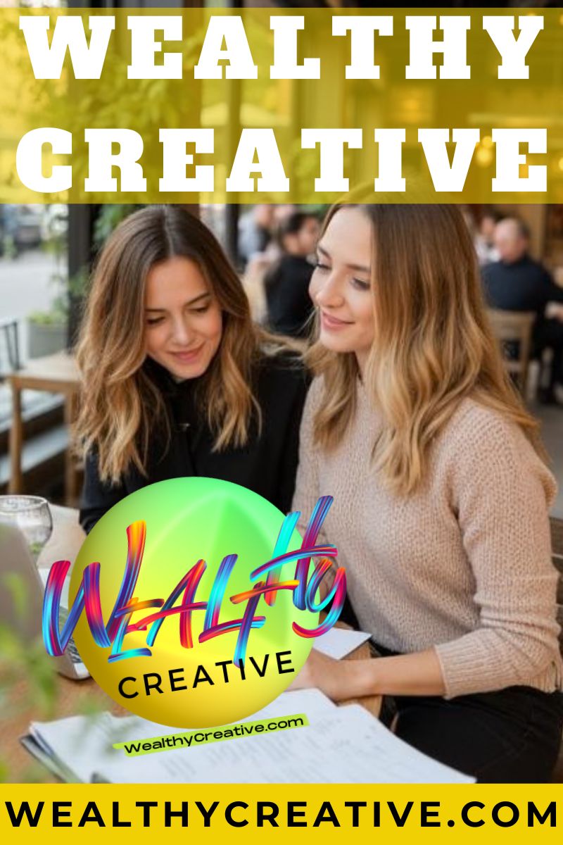 Gorgeous blond and brunette female students collaborating on a profitable business ideas school project.