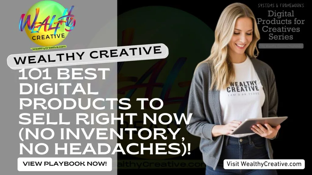 101 Best Digital Products to Sell Right Now (No Inventory, No Headaches) | View The Wealthy Creative Digital Product Playbook Now! Visit WealthyCreative.com Today.