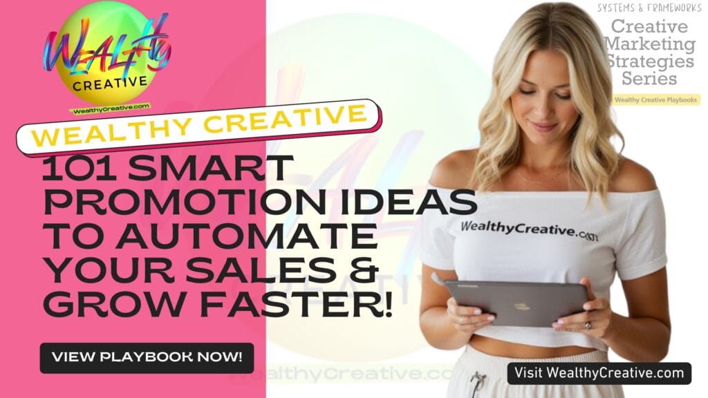 101 Smart Promotion Ideas to Automate Your Sales and Grow Faster | View The Wealthy Creative Playbook Now! Visit WealthyCreative.com Today.