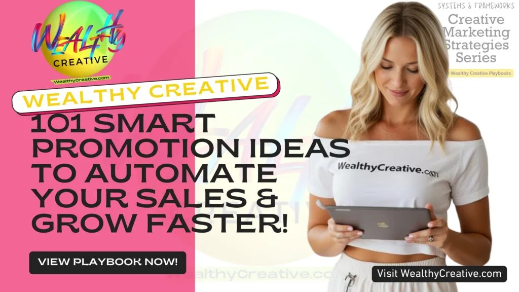 101 Smart Promotion Ideas to Automate Your Sales and Grow Faster | View The Wealthy Creative Playbook Now! Visit WealthyCreative.com Today.