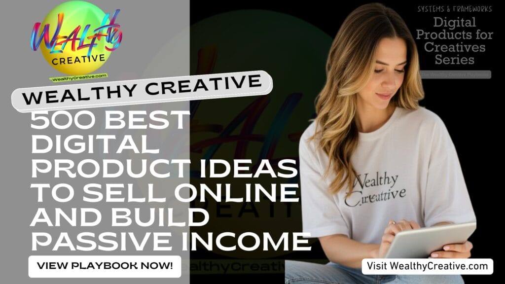 500 Best Digital Product Ideas to Sell Online and Build Passive Income | View The Wealthy Creative Digital Product Playbook Now! Visit WealthyCreative.com Today.
